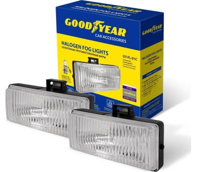 Противотуманные фары GOODYEAR GY019007 фары противотуманные галогенные универсальные с лампами (прямоугольные GY-FL-01C / H3 12V: 2шт.)