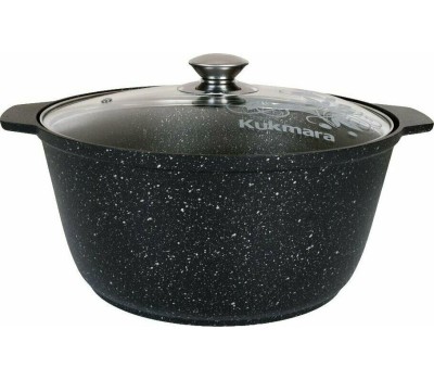 Жаровня КУКМОР жмт528а а/пр литая 5,0л стекл/кр Тёмный мрамор