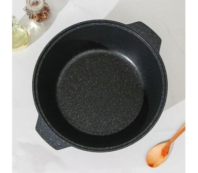 Жаровня КУКМОР жмт528а а/пр литая 5,0л стекл/кр Тёмный мрамор