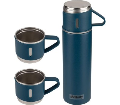 Набор: термос + ТЕРМОкружки MALLONY FESTA, 0,5 л (3 кружки), синий (106055)