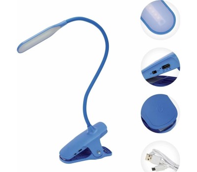 Настольная лампа REXANT (609-034) Click 4Вт, на прищепке, синий