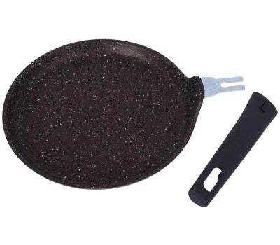 Сковорода KUKMARA Сбмк240-1а а/пр литая блинная 24см съемн/руч Кофейный мрамор