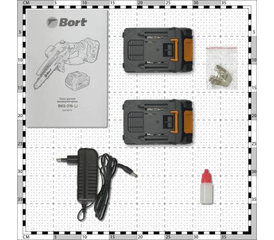 Пила цепная аккумуляторная BORT BKS-216-Li (2x2Ач+ЗУ)