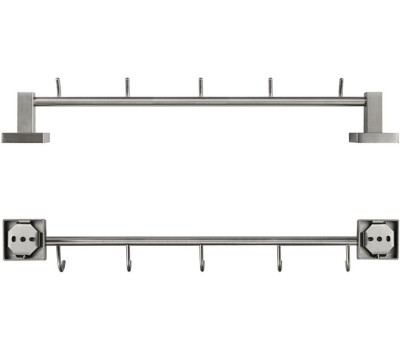 Аксессуары для ванной комнаты GFMARK 87206 Вешалка с пятью крючками прямая, из нержавеющей стали, с квадратным основанием, цвет САТИН