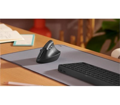LOGITECH Мышь беспроводная Lift, Bluetooth/Радио, вертикальная, оптическая, USB, 4000dpi, графитовый [910-006479]