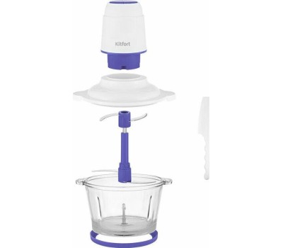 Измельчитель KITFORT Измельчитель электрический КТ-3050-1, 1.5л, 400Вт, белый/фиолетовый