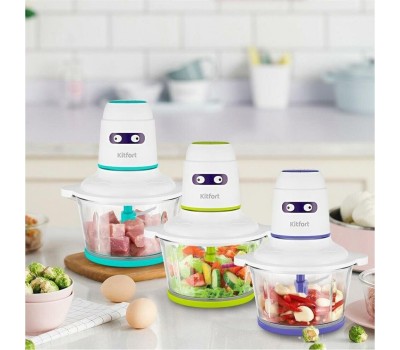 Измельчитель KITFORT Измельчитель электрический КТ-3050-1, 1.5л, 400Вт, белый/фиолетовый