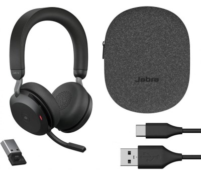 JABRA Гарнитура Evolve2 75, Link380a MS Stereo Black, для компьютера/мобильных устройств, накладные, Bluetooth/радио, черный [27599-999-999]