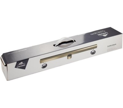 САНАКС - Трап 600х32 мм, нержавеющая сталь, линейный, вертикальный, щелевой, с сухим затвором, двухсторонняя решетка , цвет БРОНЗА. 40067