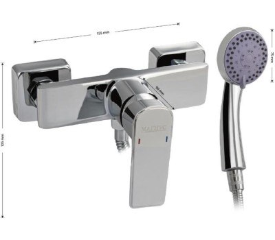 МАГНУС - Смеситель в душевую кабину с гибким шлангом, шаровый 8471