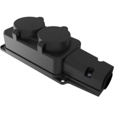 Электроустановочное изделие REXANT (111-112) Розетка штепсельная двухместная , с/з, 16 А, IP54 каучук