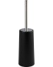 Аксессуары для ванной комнаты и туалета САНАКС 814 Ёрш для унитаза напольный устойчивый КОНУС, ЧЁРНЫЙ, пластиковый, с хромированным ёршиком
