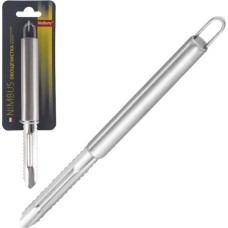 Овощечистка MALLONY Овощечистка из нержавеющей стали с вертикальным лезвием, NIMBUS, 19,5*1,8 см, овал ручка с подвесом (007418)