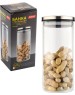 Стеклянная банка MALLONY Стеклянная банка для сыпучих продуктов с крышкой из нерж стали, OCEANO, объем: 0,6 л (004461)