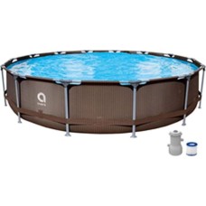 Бассейн AVENLI Бассейн усиленный с круглым стальным каркасом Avenli 4.57м*84cм 12023EU, фильтр-насос 530 галлонов
