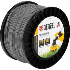 Леска для триммера DENZEL Леска для триммера двухкомпонентная зубчатый квадрат, 3,0мм х 113м, на DIN кат. EXTRA CORD 96828
