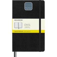 MOLESKINE Блокнот Classic Expended, 400стр, в клеточку, твердая обложка, черный [qp061exp]