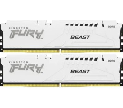 KINGSTON Оперативная память Fury Beast KF564C32BWK2-32 DDR5 - 2x 16ГБ 6400МГц, DIMM, White, Ret