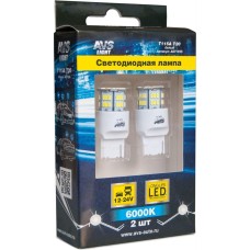 Лампа автомобильная AVS T115A T20/белый/(W3*16d) 54SMD 3014, 1 contact, коробка 2 шт