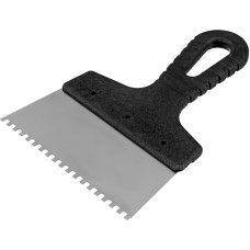 СИБРТЕХ Шпатель из нержавеющей стали, 150 мм, зуб 4 х 4 мм, пластмассовая ручка 85455