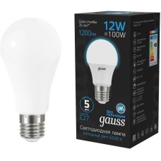 GAUSS Лампа светодиодная 102502312 12Вт цок.:E27 груша 220B св.свеч.бел.хол. (упак.:10шт)