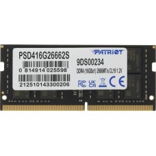 PATRIOT Память DDR4 16Gb 2666MHz PSD416G26662S Signature RTL PC4-21300 CL19 SO-DIMM 260-pin 1.2В dual rank Ret