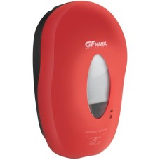 GFmark - Дозатор СЕНСОРНЫЙ, для жидкого МЫЛА , модель КОКОН с окошком, пластик АБС, КРАСНЫЙ, с датчиком объёма жидкости и уровня заряда батарей, 1000 мл 724
