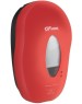GFmark - Дозатор СЕНСОРНЫЙ, для жидкого МЫЛА , модель КОКОН с окошком, пластик АБС, КРАСНЫЙ, с датчиком объёма жидкости и уровня заряда батарей, 1000 мл 724