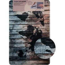 САНАКС - Коврик в ванную ПАМЯТЬ - эффект восстановления, одинарный, дизайнерский - карта мира 50 х 80 см 00437