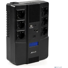ИБП БАСТИОН ИБП SKAT-UPS 800-AID-IN-1x9 {Line-interactive, 800/480Вт, LCD-дисплей, USB/ RJ-45, АКБ 1х 9Ач, сверху ЕВРО 3+3, реестр МПТ} (8935)