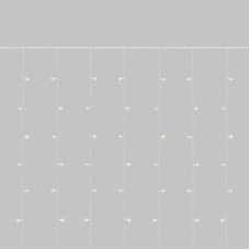 NEON-NIGHT Гирлянда светодиодная Занавес 3х2м 264 LED ТЕПЛЫЙ БЕЛЫЙ прозрачный ПВХ IP44 эффект мерцания 22 нити 12 LED/нить