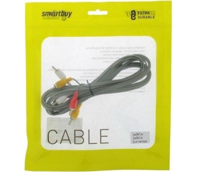 Кабель SMARTBUY (KA233) 3XRCA (M) - 3XRCA (M) 3M в пакете (5)