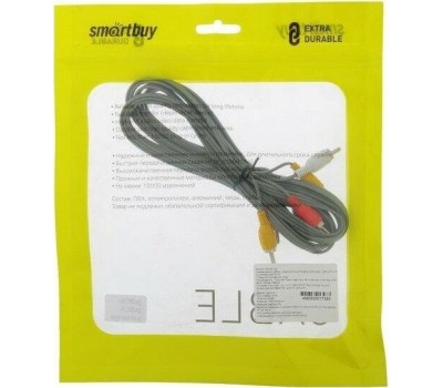 Кабель SMARTBUY (KA233) 3XRCA (M) - 3XRCA (M) 3M в пакете (5)