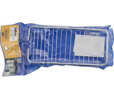 Аксессуары для ванной комнаты и туалета САНАКС 1220 Мыльница решетка малая двухсекционная с крючками нержавейка хромированная (2)