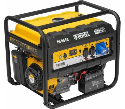 Генераторы бензиновые DENZEL Генератор бензиновый PS 90 EA, 9,0 кВт, 230В, 25л, коннектор автоматики, электростартер 946934