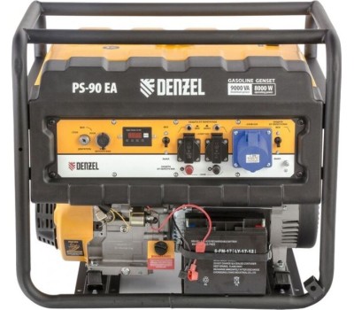 Генераторы бензиновые DENZEL Генератор бензиновый PS 90 EA, 9,0 кВт, 230В, 25л, коннектор автоматики, электростартер 946934