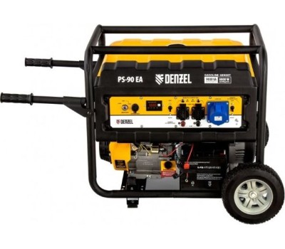 Генераторы бензиновые DENZEL Генератор бензиновый PS 90 EA, 9,0 кВт, 230В, 25л, коннектор автоматики, электростартер 946934