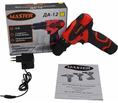 Дрель шуруповёрт MASTER ДА-14/2LI Дрель шуруповёрт аккумуляторная 00-00013623