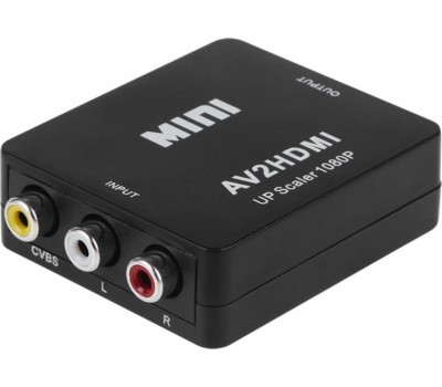 Переходник REXANT (17-6939) КОНВЕРТЕР 3 RCA НА HDMI, ПЛАСТИК, ЧЕРНЫЙ