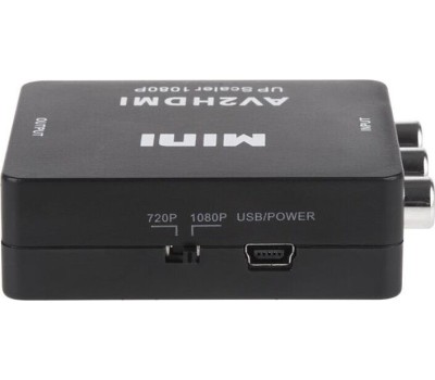 Переходник REXANT (17-6939) КОНВЕРТЕР 3 RCA НА HDMI, ПЛАСТИК, ЧЕРНЫЙ