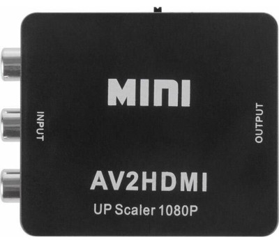 Переходник REXANT (17-6939) КОНВЕРТЕР 3 RCA НА HDMI, ПЛАСТИК, ЧЕРНЫЙ