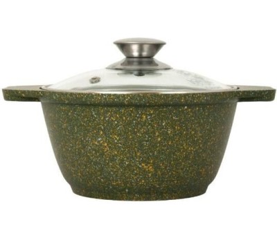 Кастрюля KUKMARA к11tsml а/пр литая 1,0л стекл/кр Trendy style malachite