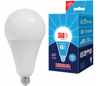 Мощные лампы А (Форма А) VOLPE (UL-00005611) LED-A120-45W/4000K/E27/FR/NR