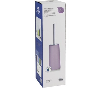 Аксессуары для ванной комнаты и туалета САНАКС 814 Ёрш для унитаза напольный устойчивый КОНУС, ЧЁРНЫЙ, пластиковый, с хромированным ёршиком