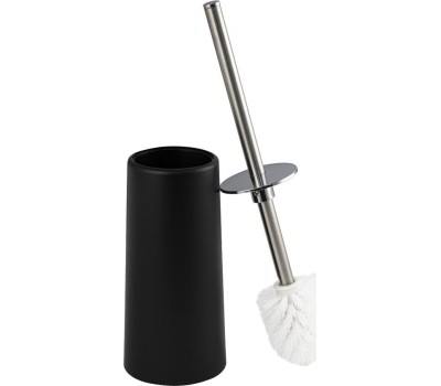 Аксессуары для ванной комнаты и туалета САНАКС 814 Ёрш для унитаза напольный устойчивый КОНУС, ЧЁРНЫЙ, пластиковый, с хромированным ёршиком