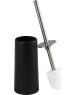 Аксессуары для ванной комнаты и туалета САНАКС 814 Ёрш для унитаза напольный устойчивый КОНУС, ЧЁРНЫЙ, пластиковый, с хромированным ёршиком