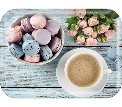 поднос MALLONY Поднос сервировочный FANTASIA, размер 28,9*18,9*1,8 см, из термостойкого пластика с дизайном (008259)