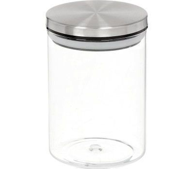 Стеклянная банка MALLONY Стеклянная банка для сыпучих продуктов с крышкой из нерж стали, OCEANO, объем: 0,6 л (004461)