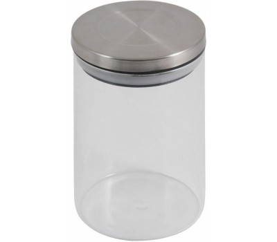 Стеклянная банка MALLONY Стеклянная банка для сыпучих продуктов с крышкой из нерж стали, OCEANO, объем: 0,6 л (004461)