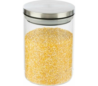 Стеклянная банка MALLONY Стеклянная банка для сыпучих продуктов с крышкой из нерж стали, OCEANO, объем: 0,6 л (004461)